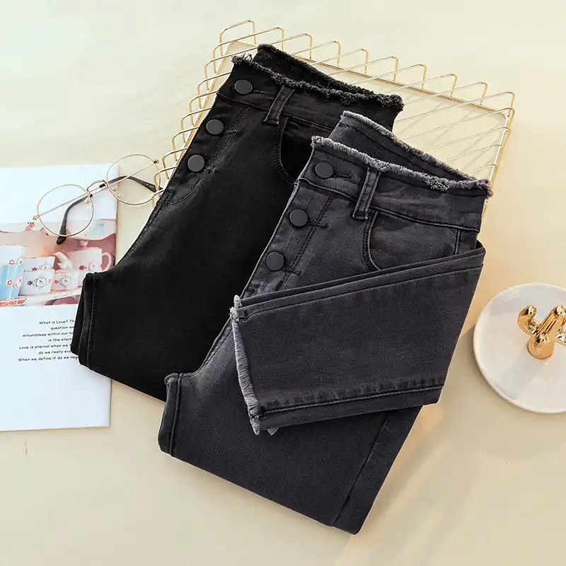 ladies black stretch jeans