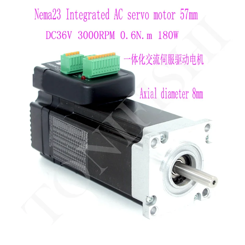 180W 3000rpm 0.57Nm Integrated Servo Motor NEMA23 36VDC JMC