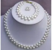 Women Gift Freshwater Beautiful white 7-8mm fashion round freshwater cultured natural pearl diy necklace bracelet earring set je perfect round pearl jewellery top quality 4 rows 7 8mm pink color natural freshwater pearl bracelet nice women birthday gift