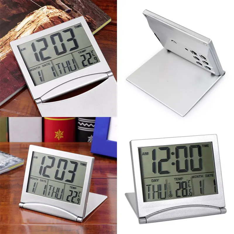Mini Folding LCD Digital Alarm Clock Desk Table Weather Station Desk Temperature Portable Travel Alarm Clock HY Mini Folding LCD Digital Alarm Clock Desk Table Weather Station Desk Temperature Portable Travel Alarm Clock HY