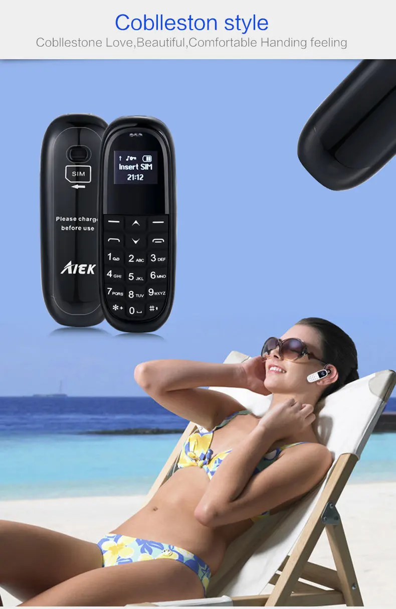 AEKU KK1 мини наушники сотовый телефон Low Radiation громкой связи Bluetooth Dialer для детей детский мобильный телефон