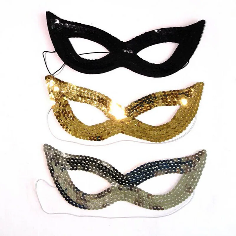 Woman Girl Lady Cat Sequin Shining Eye Mask Fancy Dress Masked Ball Masquerade Party Mask