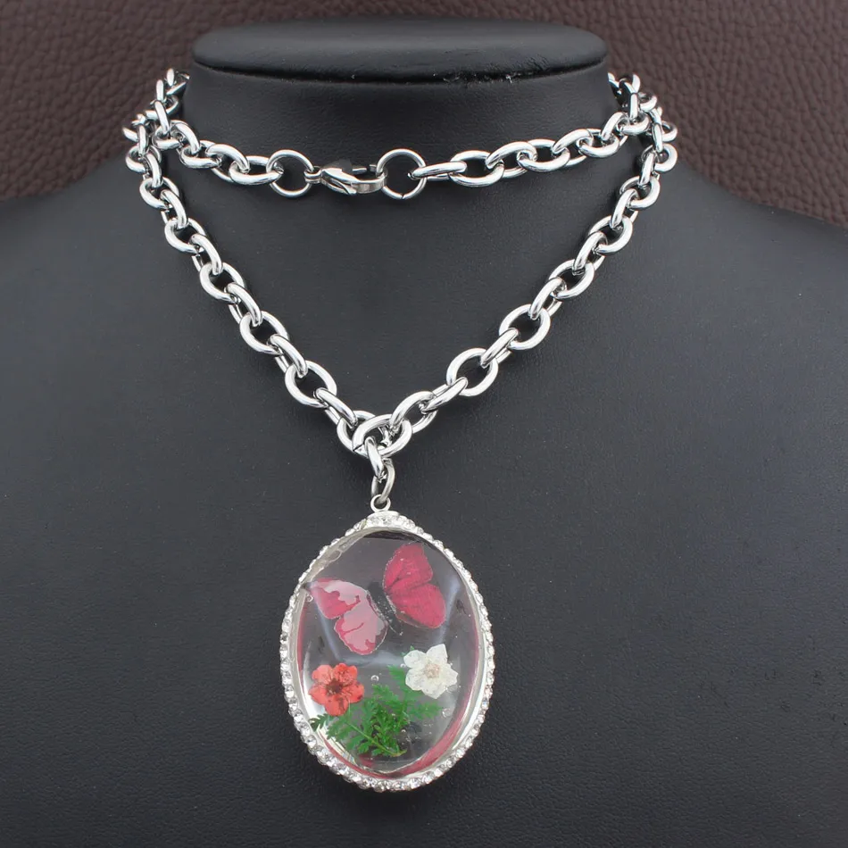 

HOT selling New Fashion Butterfly tree Jewelry stainless steel jewelry pendant + Necklace for women & girls SFX0025