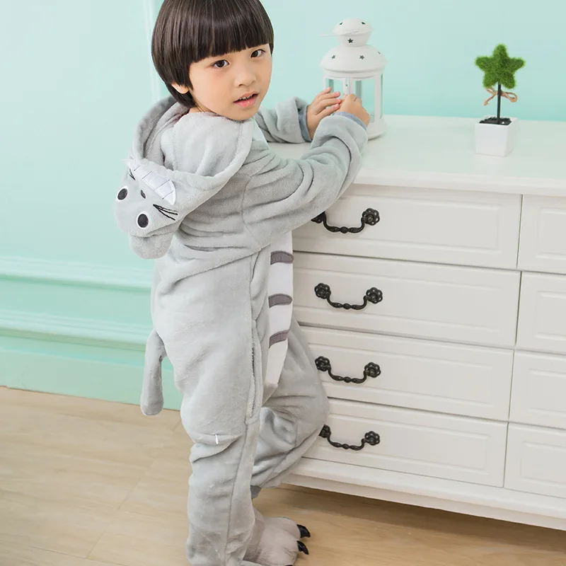 Детские пижамы Totoro Kigurumi Мультяшные ползунки для девочек и мальчиков цельный