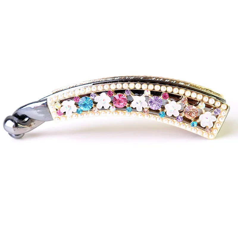 High Quality flower Barrettes Fashion Rhinestones Hairgrips Banana