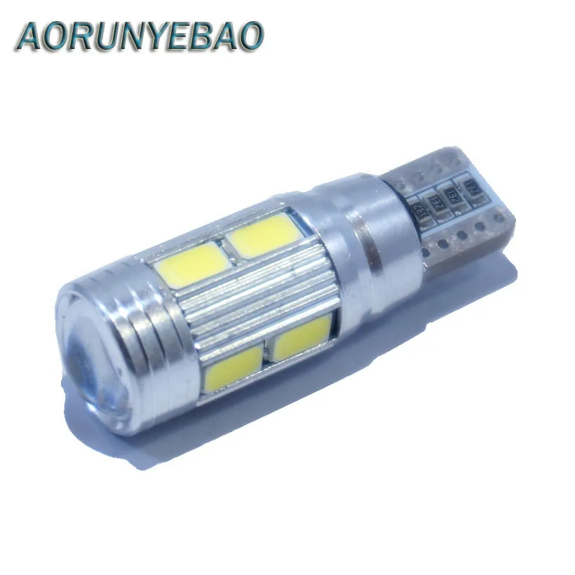 AORUNYEBAO 10X led t10 canbus светодиодная сигнальная лампа SMD5630 объектив Авто индикатор
