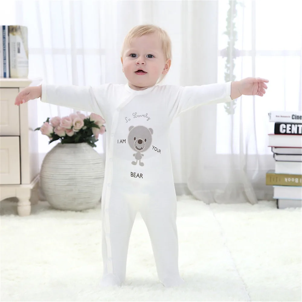 Комплект из 2 предметов, Длинные пижамы для маленьких мальчиков с кнопками на кнопках, хлопок, детские носки для маленьких мальчиков 0-12 месяцев
