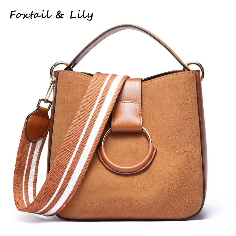 

FoxTail & Lily Brand Genuine Leather Vintage Tote Handbag Luxury Fashion Frosted Cowhide Tote Shoulder Bag Women Messenger Bags