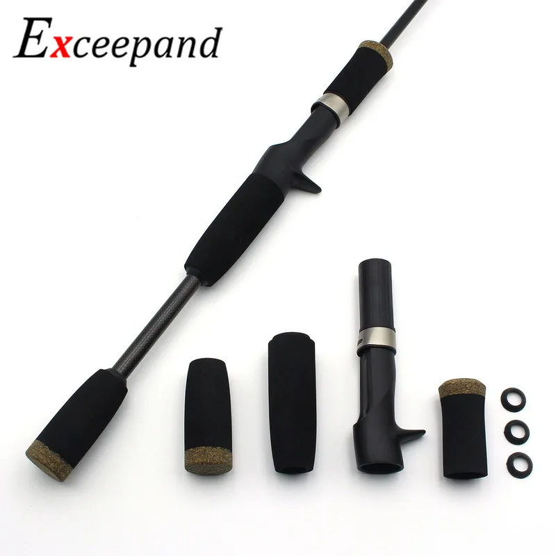 

Exceepand EVA and Rubber Cork Casting Fishing Rod Handle Kit Split Rod Building Grips