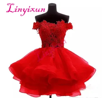 

vestidos de fiesta cortos Party 2018 Off the Shoulder Short Mini Homecoming Dresses Cocktail Dresses Organza Prom Party Gowns