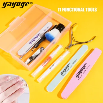 

Yayoge Nail Tools Set 11in1 UV Gel Nail polish Kit Salon Polishing Nail Cuticle Tool For Manicure DIY