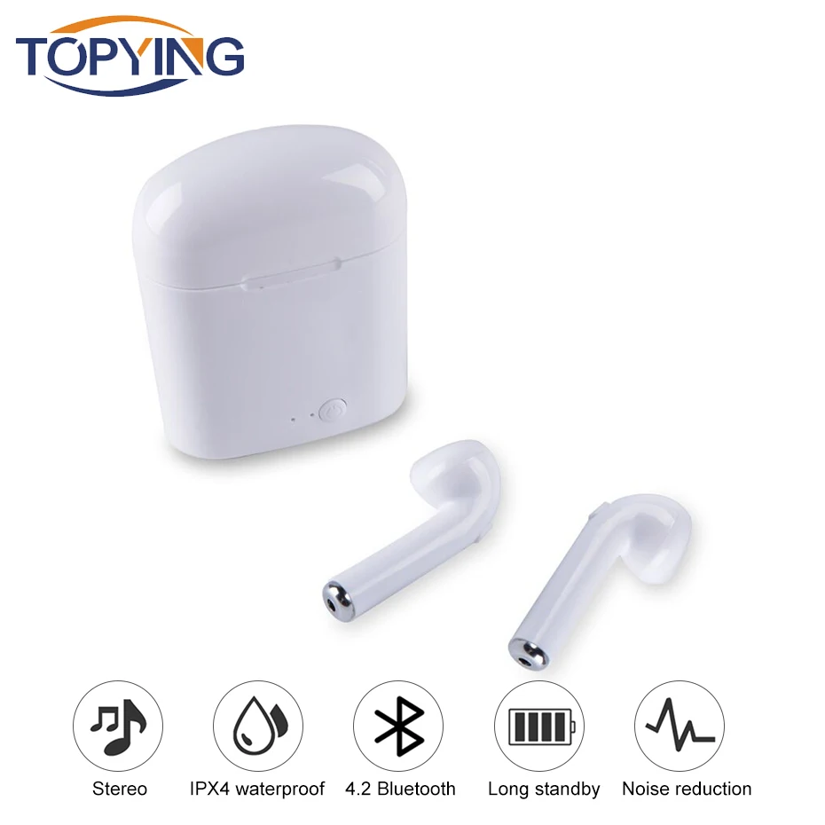 

Bluetooth Earphone Wireless Headset Stereo I7 I7S Tws Earbuds Headset With Charging Box Mic For Iphone Android Air Pods