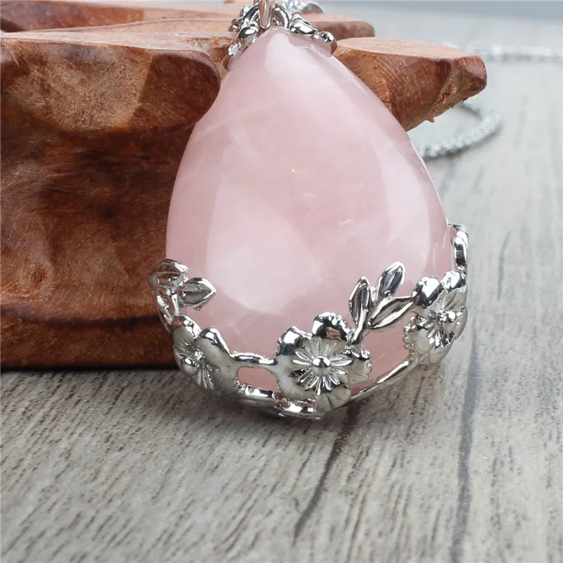 Love-Stone-Rose-Quartz-Teardrop-Pendant-Necklace (4)