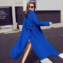 Women Winter Long Wool Coat Split Back Oversize Trench Peacoats Winter New Design Fashion Long Women