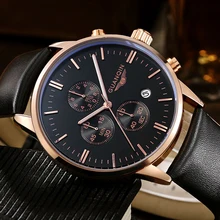 GUANQIN Quartz Watch Mens Watches Top Brand Luxury Chronograph Clock Men Sport Waterproof Leather Wristwatch relogio masculino guanqin men watch famous brand chronograph men watches big dial stainless steel waterproof mens wristwatch relogio masculino