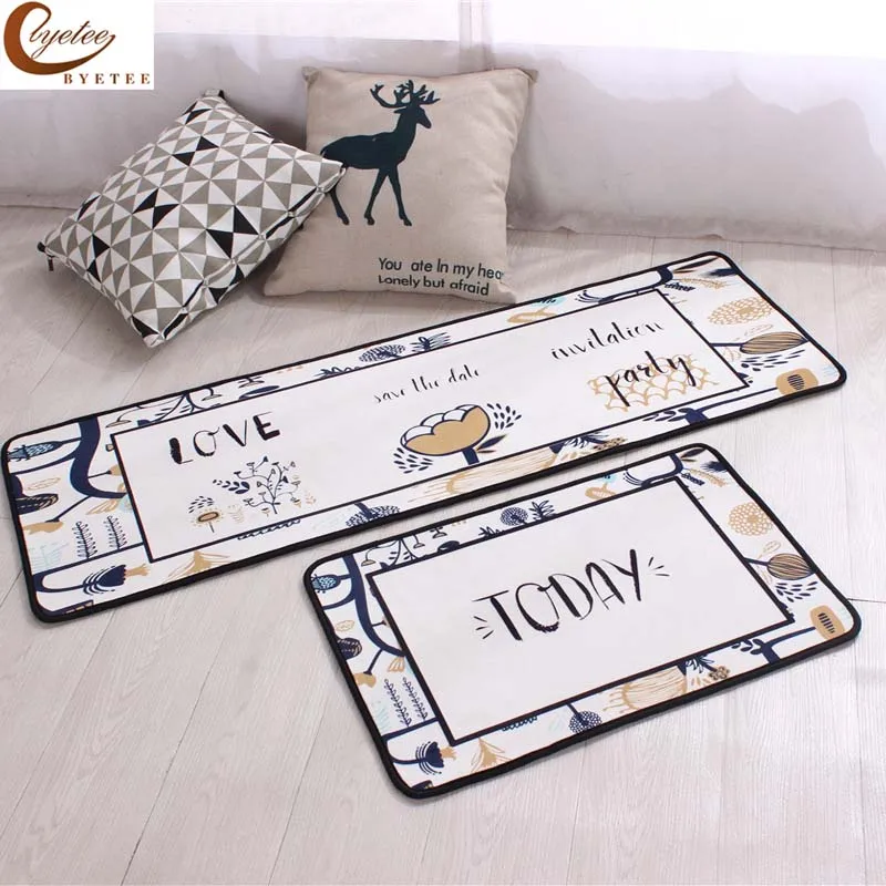 

[byetee] Rugs For Kitchen Floor Door Mats Outdoor Mat Non-slip Carpet Bathroom Waterproof Foot Cushion Bed Mat Home Cushion Rug