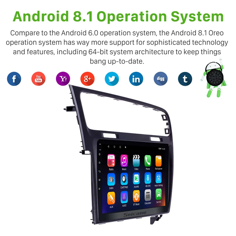 Seicane Android 6 0/7 1 10 дюймов 2Din Автомагнитола gps четырехъядерный стерео Мультимедийный