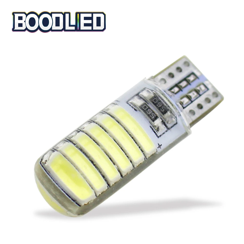 T10 LED Light 168 194 W5W 7020 12 SMD Bulb Reading Dome Silicone Case Car Side Wedge Lamp Cold White styling 12V 1X | Автомобили и