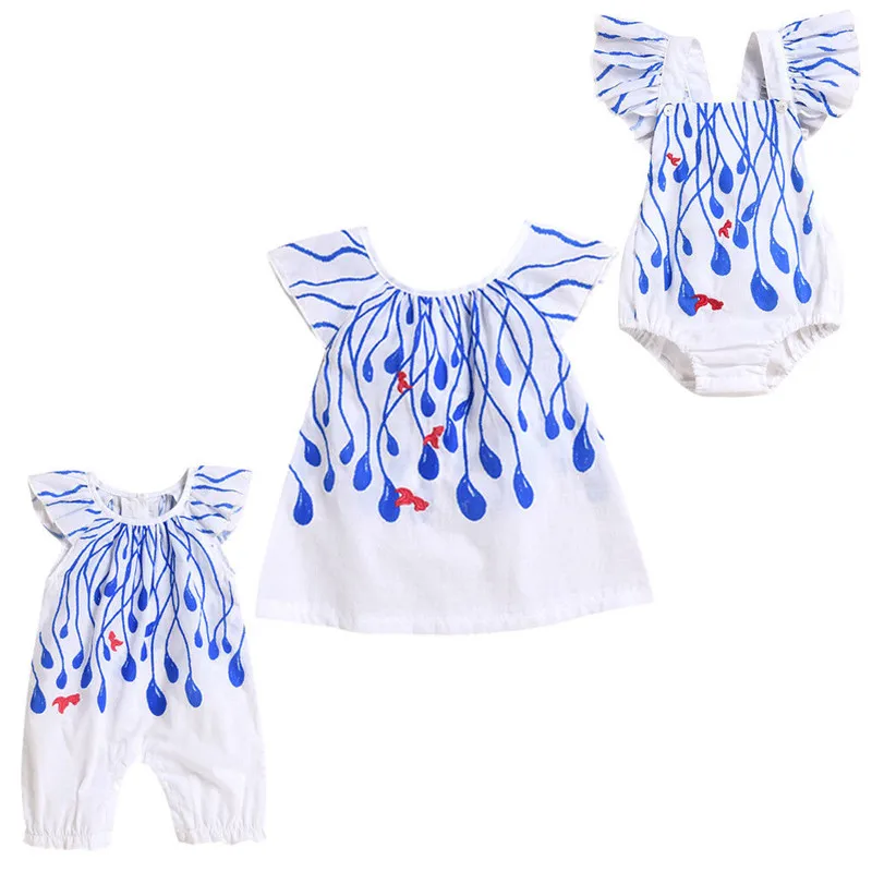 princess newborn baby girl summer bodysuit dress romper matching christmas outfits for sisters
