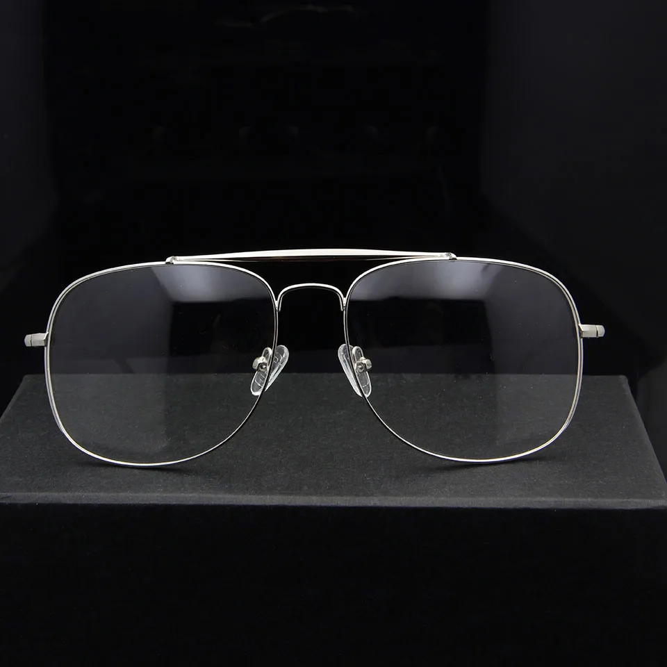 Ceny SORBERN Retro Style okulary pilotki ramki ponadgabarytowych mężczyźni kobiety aluminiowe okulary metalowe okulary przezroczyste soczewki pełna obręczy krótkowzroczność okulary