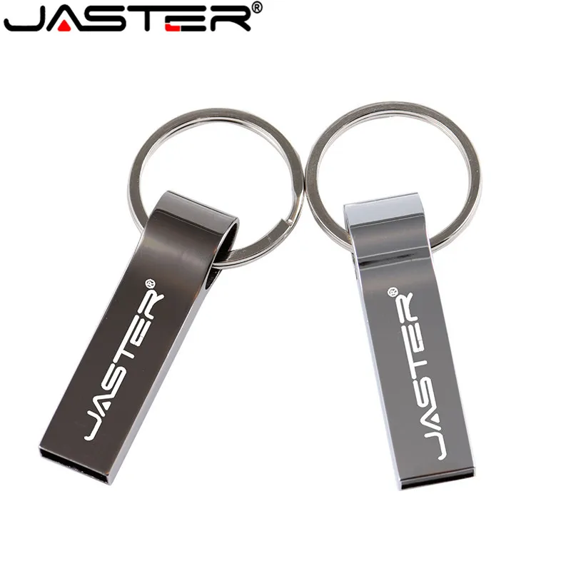 JASTER водонепроницаемый USB флеш-накопитель металлический флеш-накопитель 4 ГБ 8 ГБ 16 ГБ 32 ГБ 64 ГБ Флешка USB флеш-накопитель с брелком