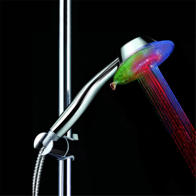 Goedkoop Water Glow Powered LED Regenval multicolor snelle knipperende verlichte regen douchekop met kleur doos 8008 A3