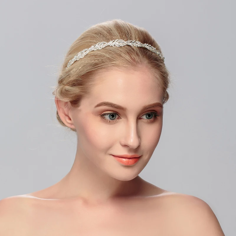 Trendy Gold Headband Alloy Wedding Accessories Women Prom Bridal Jewelry Headpiece Bride Hairband