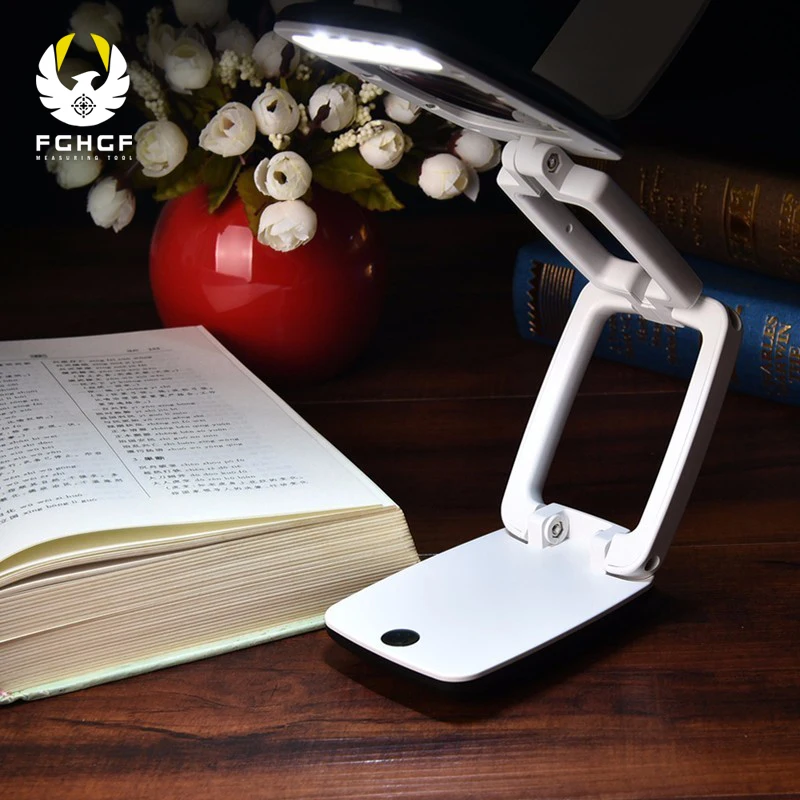 FGHGF 3X Portable Foldable Desktop Magnifying Glasses Glass Magnifier