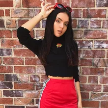 Женский Короткий соблазнительный короткий женский топ с вышивкой и оборками