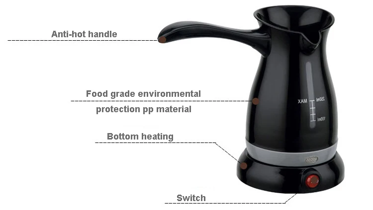 250ML Turkey Coffee Maker Electrical Coffee Pot Food Grade Cafeteira Expresso Food Grade 360 Degree  Rotate Coffee Kettle  (7)