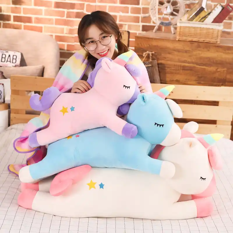 60cm Dream Pillow With Blanket 2 In 1 Unicorn Multifunction Pillow Kids Cute Cartoon Dolls Home Decorations Gift For Girlfriend Blankets Aliexpress