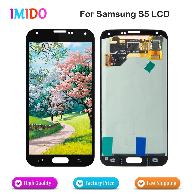 

20Pcs Wholesale For Samsung Galaxy S5 i9600 SM-G900 G900 LCD Display 100% Tested Touch Digitizer Screen Assembly Replacement