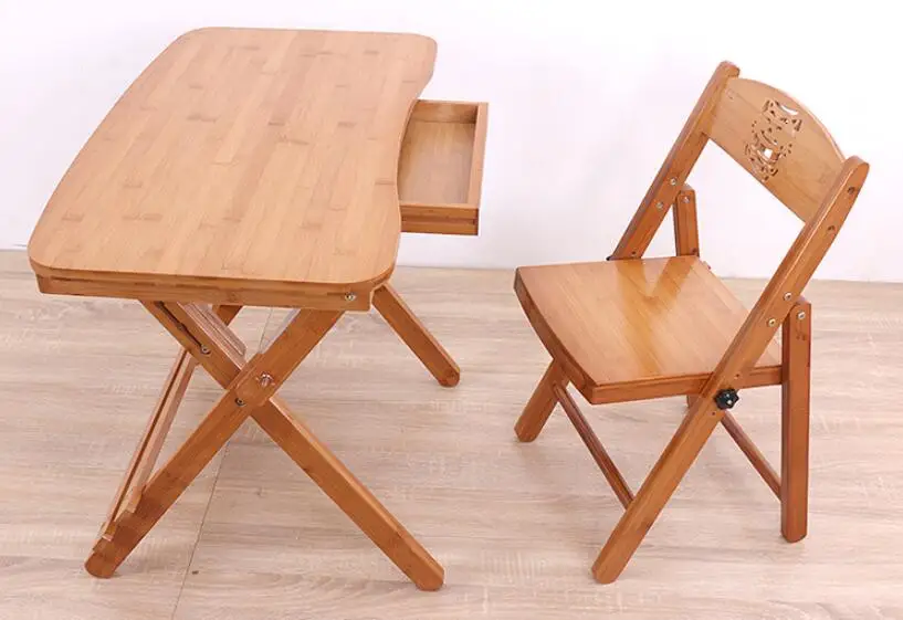 70*41 см бамбуковый складной стол для учебы со стулом ЖК-доска для записей стол детский стол с ящиком