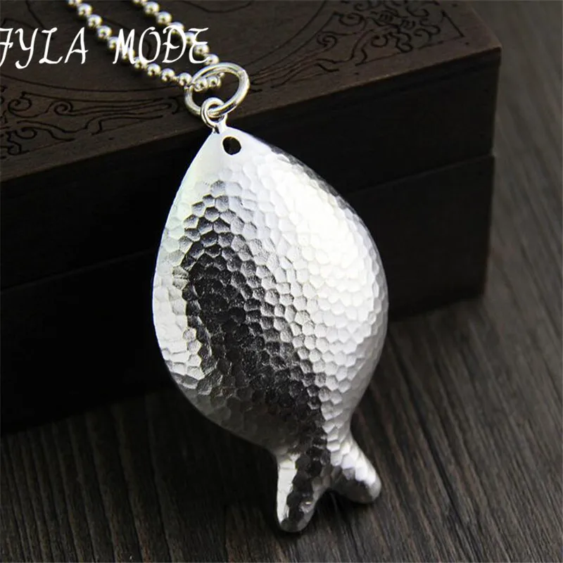 

Fyla Mode S925 Solid Antique Thai Silver Fish Pendant for Necklace Men Jewelry 100% Real 925 Sterling Silver Pendant WT011