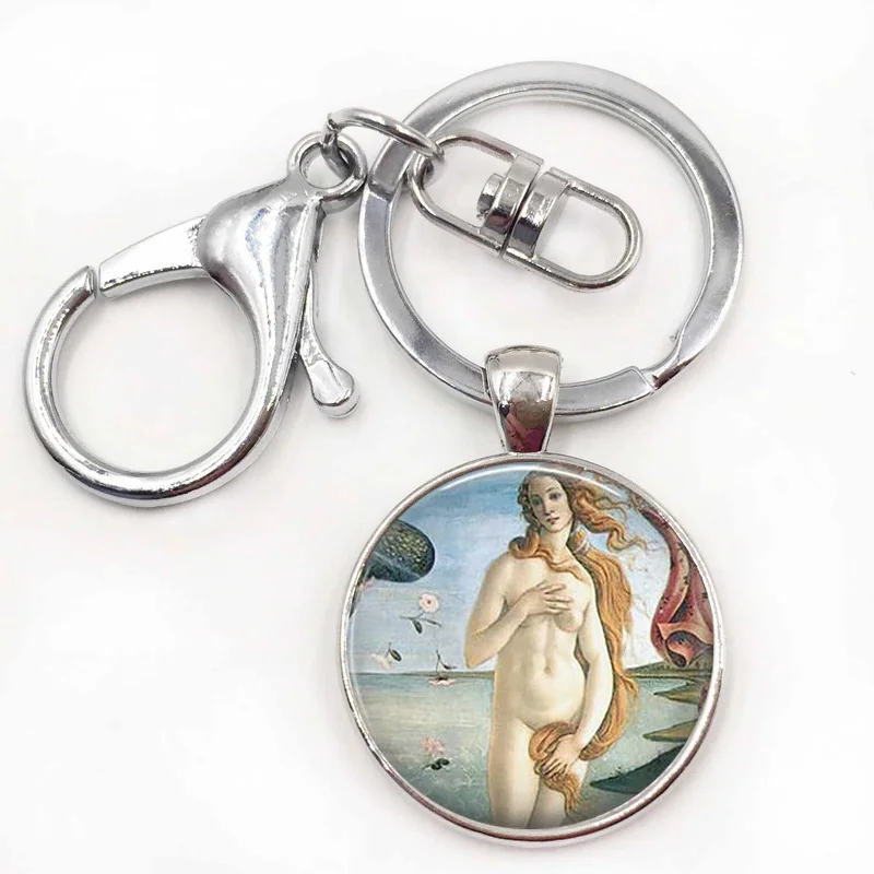 

BIRTH OF VENUS Custom Keychain Renaissance Art Sandro Botticelli Cabochon Glass Venus Keyring Jewellery Art Gift Key Chain Ring