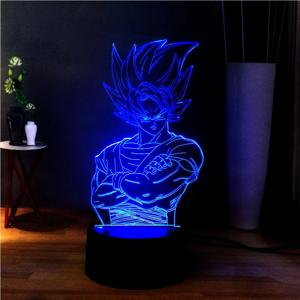 Новинка 3D иллюзия Лампа Жемчуг дракона Kakarotto RGB 7 цветов изменить акриловый светодиодный ночник праздничный подарок Прямая