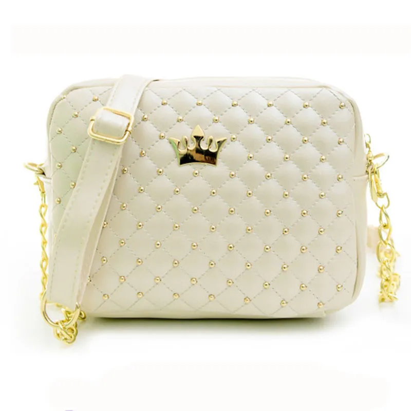 

GUBINTU 2018 Women Messenger Bags Rivet Chain Shoulder Bag Leather Crossbody