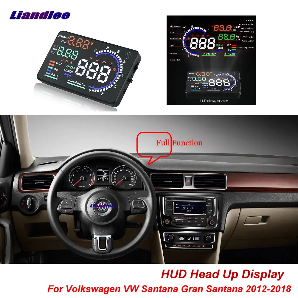 Liandlee автомобильный HUD Дисплей для Volkswagen VW Santana Gran 2012 2018 безопасный экран вождения