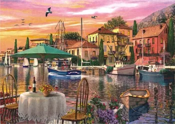 

60-43- Needlework Craft Full Embroidery DIY French DMC Quality Counted Cross Stitch Kit 14 ct Oil painting Sunset Harbour