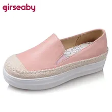 Girseaby/эспадрильи высокого качества, женские лоферы на платформе, большие размеры, женские эспадрильи, повседневная обувь на плоской подошве без застежки, B178f