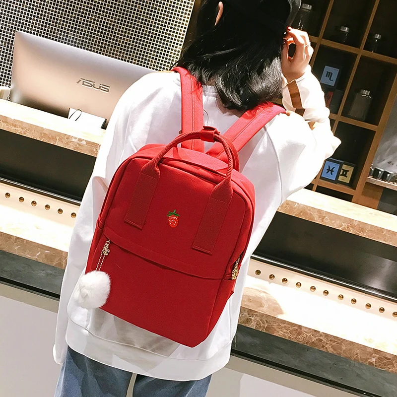 JANESPRI Canvas Backpack Preppy Style School Bags for Teenage Girls Fashion Women Backpack Cute Back Pack Student Bags 4 Colors (10)