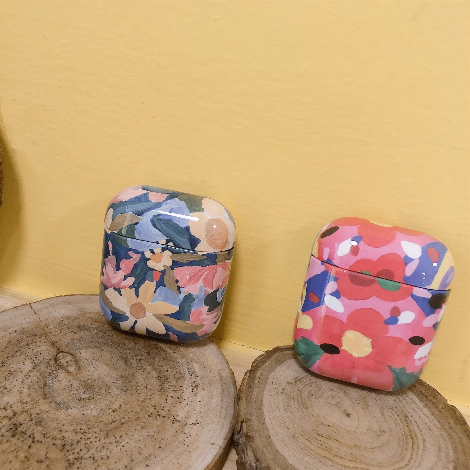 

Luxury painting Flower Shockproof Cover for Apple Bluetooth wireless Headphone Air Pods Hard Case for New Airpods 2 Accessories