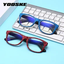 YOOSKE Retro Anti-blu-ray gafas de lectura mujeres lente transparente Anti azul luz anteojos Vintage Anti-fatiga gafas de ordenador