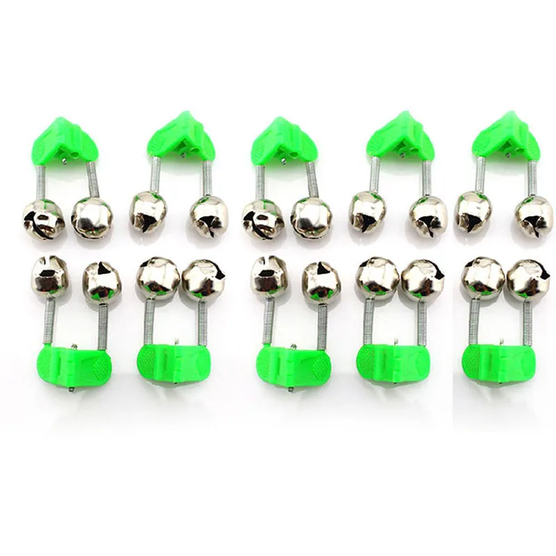

10 Pcs Fishing Float Rod Bells Bells Alarm Ring Fishing Bite Rod Clip Green Tip Clip ABS Fishing Stainless Steel Accessory M25