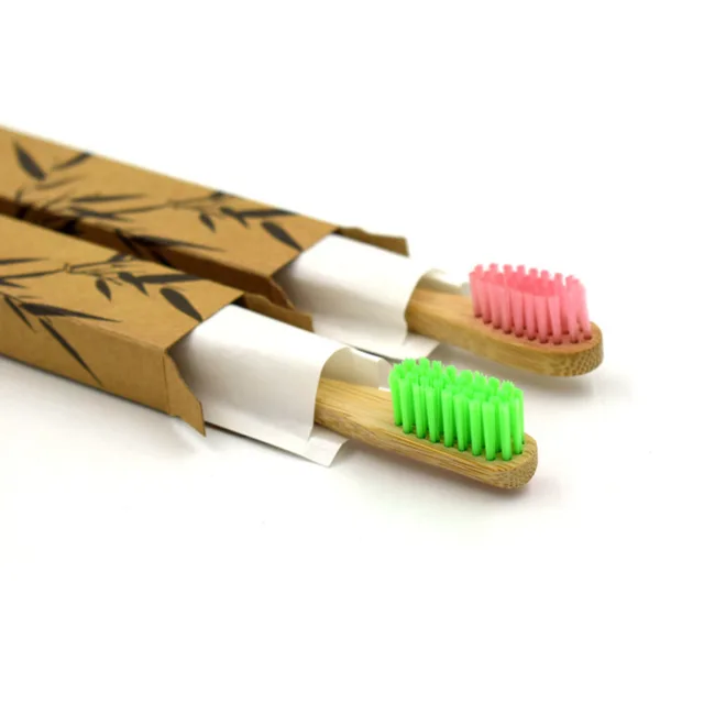 1pc Child Natural Eco Friendly Soft Bristle Bamboo Handle Toothbrush