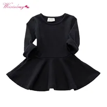 Детское платье для девочек; яркие цвета; трапециевидные платья принцессы с оборками для девочек; весенняя одежда с длинными рукавами для девочек; хлопковое детское платье