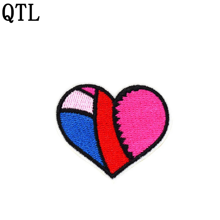 5PCS heart shaped embroidery patches for clothing iron on patches for
