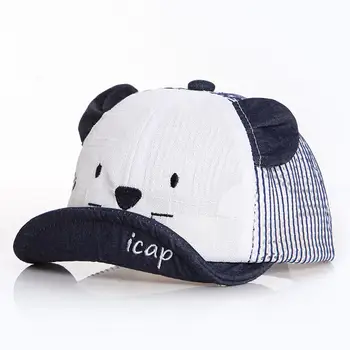 

Mesh Hat Summer Baby Boys Baseball Cap Breathable Comfortable with Wide Brim for Girl Sun Protection Cute Little Bear Pattern