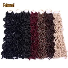 FALEMEI волнистые искусственные локоны в стиле Crochet волосы 1" 24 корня синтетические вязанные косички волосы богемные замки крючком косички наращивание волос