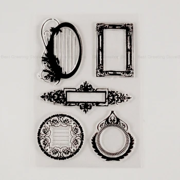 

vintage stamps sheet clear silicone retro frame stamps mini page border stamps